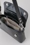 Women's Zoya Model Soft Leather Look Patent Leather Black Shoulder Bag and Crossbody Baguette Bag - 8