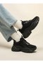 Black Thick Sole Women's Sneaker – High-Sole Casual Comfortable Sports Shoes