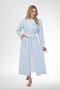 Women's Large Size Floral Patterned Short Sleeve Dressing Gown Nightgown 2-Piece Set %100 Cotton - 2