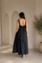 Women's Bow Back Lace-Up Square Neck Flared Evening Dress - 6
