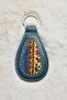 Handmade Green Color Keychain from Antique Silk Carpet
