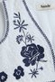 White Women's V-Neck Floral Embroidered Woven Crop Vest - 6