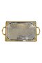 Stainless Steel Rectangular Tray, 42 x 27 cm, Silver/Gold - 5