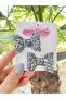 Glitter Shimmering Gray Platinum Mini Bow Clip Buckle - 2