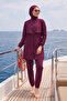 Parachute Fully Covered Hijab Swimsuit 20251 Claret Red - 2