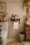 Black Adhesive Laminate Shelf Toilet Paper Holder Organizer - 5