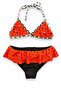 My Little One's Skin-Friendly Watermelon Patterned Ruffle Girls' Bikini Set - Red