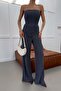 Women's Gofre Strapless Blouse Pants Double Set - 7