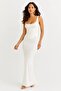 White Tone Corset Detailed Maxi Dress