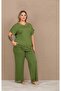 Short sleeve v-neck oversized pajama set - 2