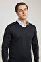 سترة Ds Damat Regular Fit سوداء محبوكة عادية - 2