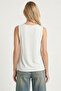 2-Pack Sleeveless Viscose Blouse Lrn0010 Brown White - 5