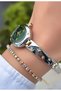 Bead Model-Steel Cord-Women's Wristwatch-Gold Silver Green Color-2 Years Warranty-Bracelet Gift Hmk4Bc1 - 7