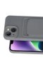 Ilkeshop New iPhone 14 Case Kelvin Silicone with Business Card Holder (162941) - Gray - 2