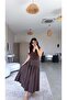 Brown Waist Triangular Belt Detailed Poplin Skirt - 2