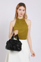 Black Small Size Multi-Pocket Long Strap Women's Daily Hand and Shoulder Bag - 4