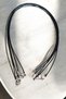 Leather Rubber Necklace Cord Jewelry Cord Ready-To-Wear Necklace Cord with Parrot Clip 70 cm 3 Pieces