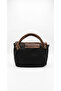 Genuine Leather & Canvas Women's Handbag - Vintage Design - 3