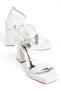 Matilda White Patent Leather Platform Open Toe Thick Heeled Shoes