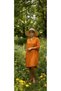 Hakim Yaka 3/4 Sleeve Buttoned Pocket Casual Muslin Oversize Woven Shirt Dress - 5