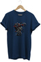 Unisex Motorcycle Single Wheel Printed Oversize Crew Neck T-Shirt