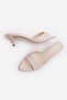 Women's Pointed Toe Strappy Classic Short Heeled Slippers Layer Ecru - 8