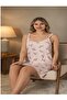 Straped Nightdress Dress with Pink Zebra Print - 5
