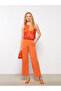 Women's Crew Neck Self-Patterned Sleeveless Blouse