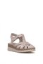 Elit 26Yrhm438 Women's Genuine Leather Orthopedic Flat Sandals Gray - 3
