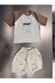 Printed Brown Baby Top and Bottom Set - 2