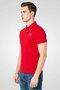 Men Slim Fit Short Sleeves Embroidered Logo Polo Shirt, Red - 4