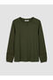 Green Crew Neck Embroidered Blouse - 5