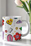 كوب سيراميك أبيض سعة 330 مل مطبوع بتصميم Emoji من Chill Kalp - 3