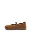 Genuine Nubuck Leather Mary Jane Style Women's Tan Brown Orthopedic Ballerina Shoes - 4