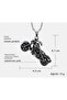 Stainless Steel Skull Detailed Chopper Biker Motorcycle Pendant - 7