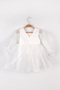 White Long Sleeve Organza Baby Girl Party Dress - Sage - 3