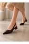 Women's Patent Leather Banded New Season Short Heeled Shoes - 3