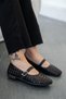Sailor Women's Belt Detailed Knitted Leather Ballerinas Brown - 3