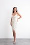Strappy Collar, Sparkling, Brooch Detailed, Slit, Stylish Evening Dress - 2