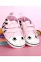 Booties with Tiger Print and Velcro Closure - Pink