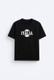 Italy Italy Printed Crew Neck Black T-Shirt T-Shirt
