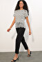 Women's Tulle Detailed Polka Dot Blouse 40018 - White - 2