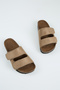 Vega Women's Vegan Leather Double-Strapped Velcro Mink Slippers - 5