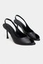 Betty Black Matte Open Toe Women's Heeled Shoes - 4