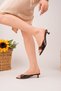Women's Bitter Brown Short Heeled Slippers Stylish Comfortable Daily Evening Dress Summer Minimal 3 cm 51