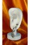 Zircon Stone Hoop Earring Set with Charm Detail - 2