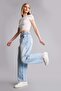 100% Cotton Barrel Fit High Waist Pants H7935Ax26Hs - 2