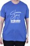 Men's Oversize Crew Neck T-Shirt Strong 26131 Cobalt Blue - 3