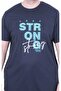 Men's Large Size Crew Neck T-Shirt Strong 26154 Navy Blue - 3