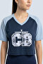 Women's Regular Fit Crop Varsity Tee With Raglan Sleeve - 6